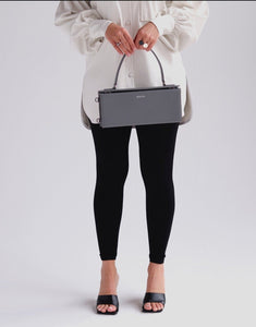 Structured rectangle shoulder bag in gray