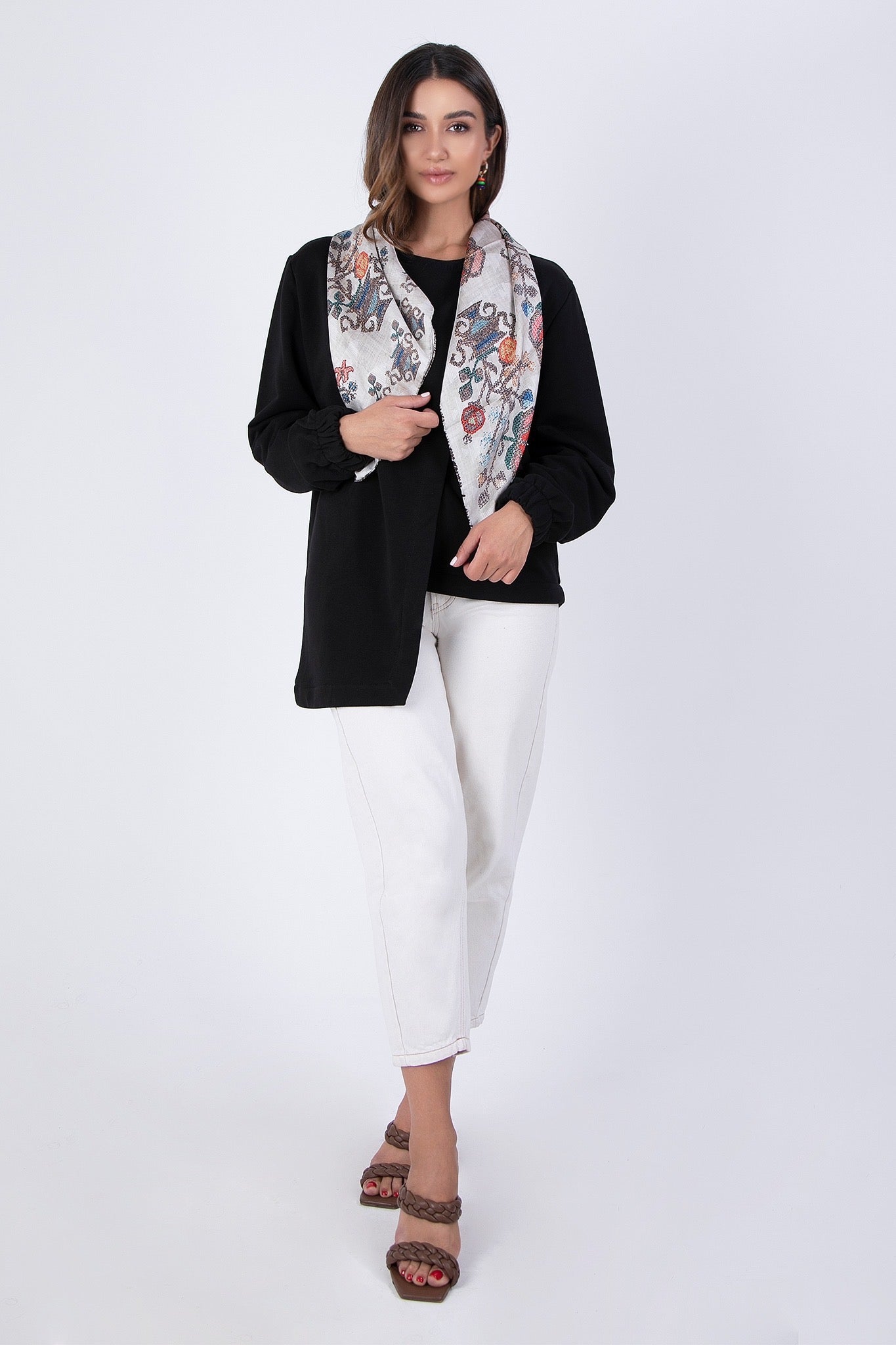 Silk scarf in Agapi heritage floral print