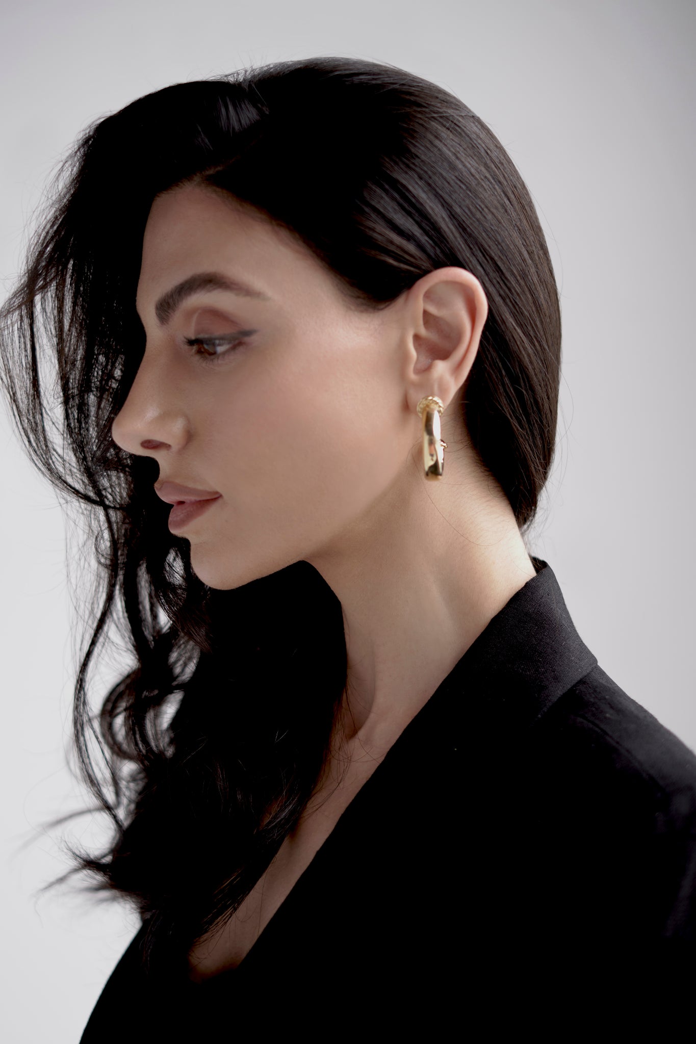 Chunky hoop earrings with embellishment