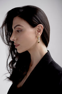 Chunky hoop earrings with embellishment