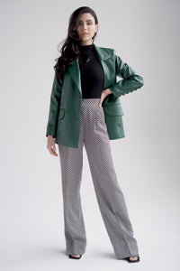 High waist wide leg pants in black and white