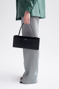High waist wide leg pants in black and white