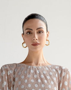 Chunky hoop earrings with embellishment