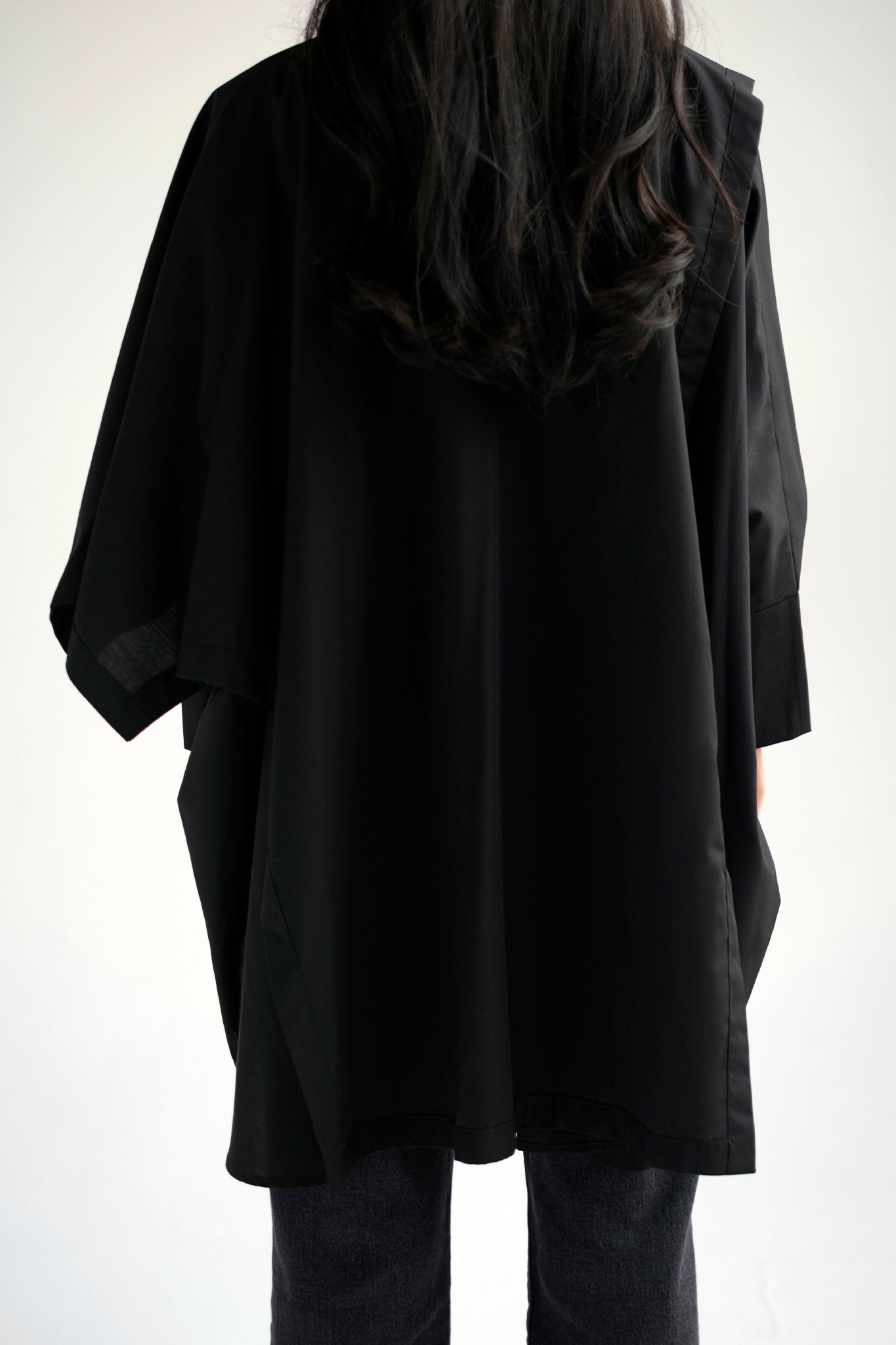 Oversized layered button down shirt in black