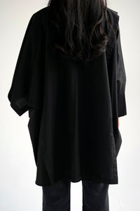 Oversized layered button down shirt in black