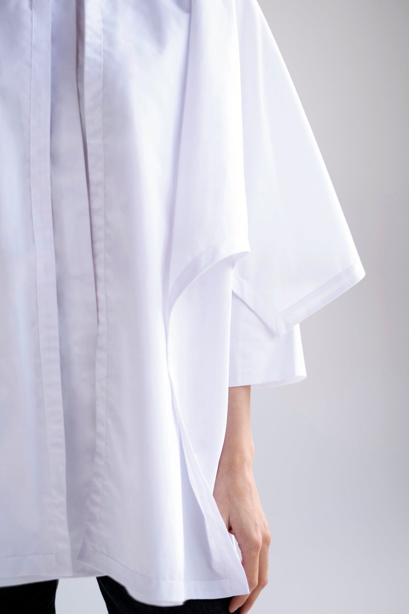 Oversized layered button down shirt in white