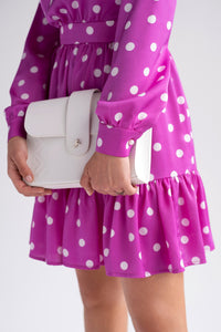 Kars leather clutch in white