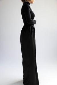 Satin high waist palazzo pants in black